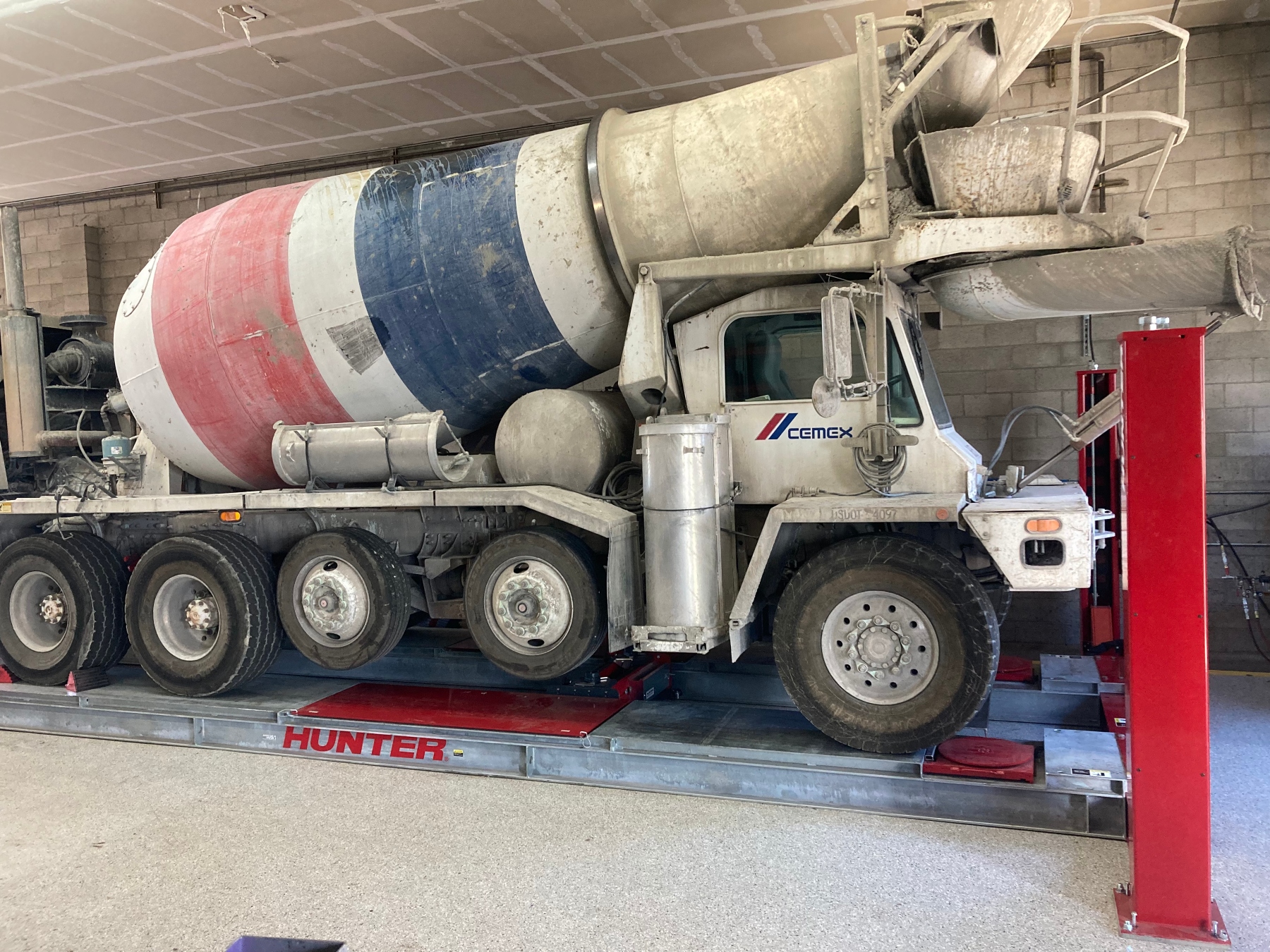 Heavy duty cement truck alignment
