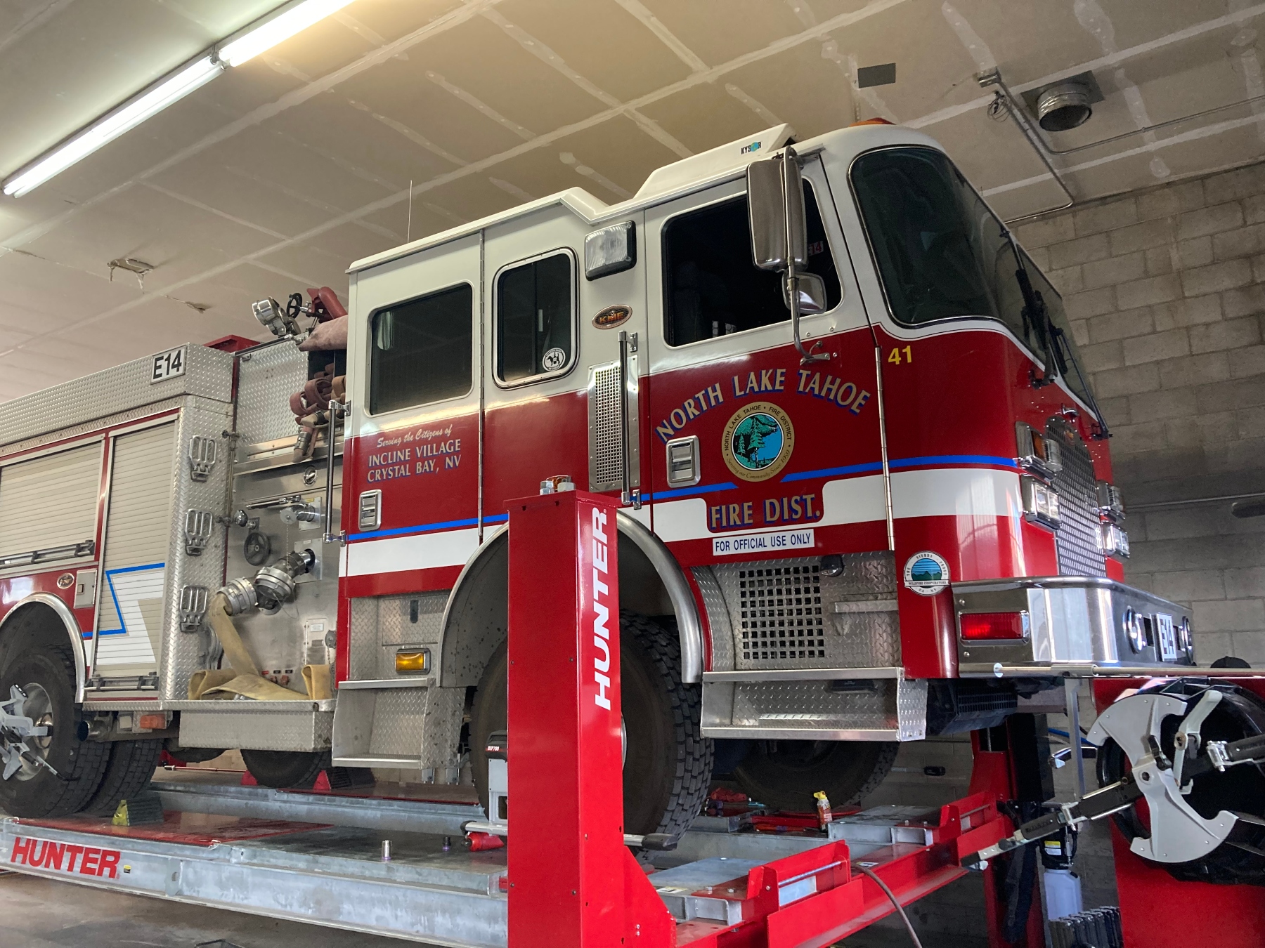 Heavy duty truck alignment performed on a North Lake Tahoe firetruck